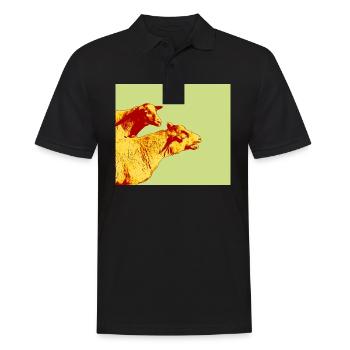Schafe - Männer Poloshirt - Schwarz - Vorne - Kai (181cm)
