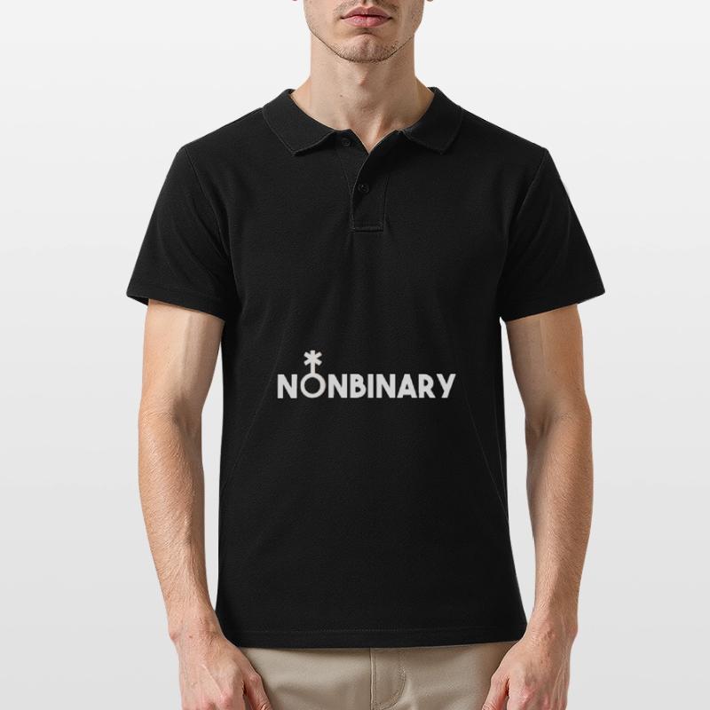 Non-binary non-binary non-binary gender symbol Men's Polo Shirt