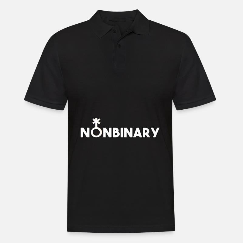 Non-binary non-binary non-binary gender symbol - Men's Polo Shirt - black
