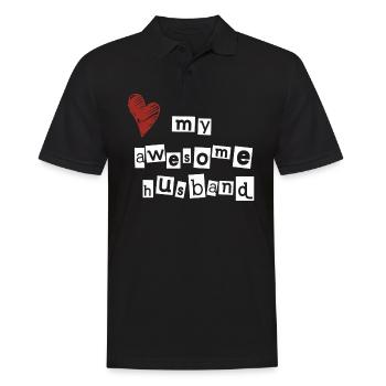 Love my awesome husband - Men's Polo Shirt - black - Front - Kai (181cm)