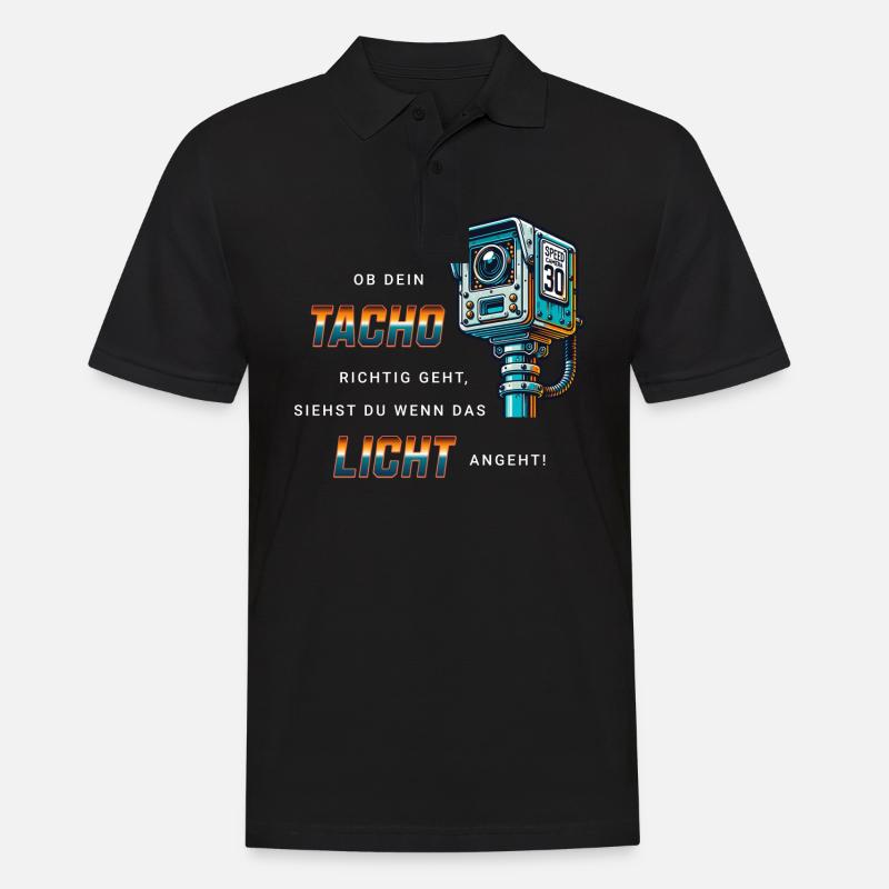 Auto Tuning Blitzer Spruch - Männer Poloshirt - Schwarz