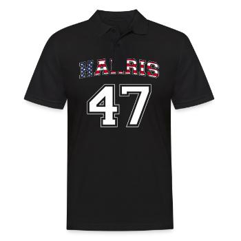 Harris 47. Präsidentin - Kamala Harris 2024 Für - Männer Poloshirt - Schwarz - Vorne - Kai (181cm)