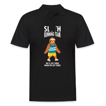 Sloth Running Team - Marathon Runner Lazy - Men's Polo Shirt - black - Front - Kai (181cm)