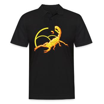 Scorpion jaune venimeux menace avec son aiguillon - Polo Homme - noir - Devant - Kai (181cm)