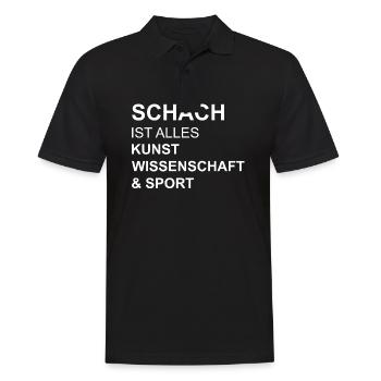 Echecs, joueur d'échecs, sport d'échecs, échiquier - Polo Homme - noir - Devant - Kai (181cm)