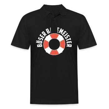 Böser Bademeister Freibad Hallenbad Schwimmbad - Männer Poloshirt - Schwarz - Vorne - Kai (181cm)