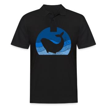 Retro Wahle Watching Humpback Blue Sperm Wahle - Männer Poloshirt - Schwarz - Vorne - Kai (181cm)