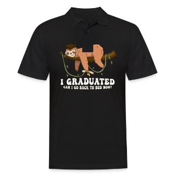 I Graduated Can I Go Back To Bed Now Shirts Funny - Men's Polo Shirt - black - Front - Kai (181cm)