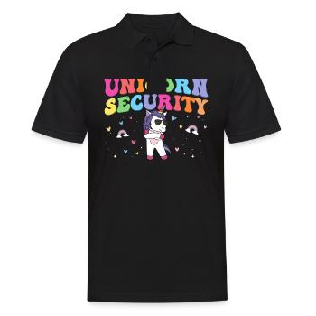 Einhorn Sicherheitskostüm zum Schutz von Mama Schwester - Männer Poloshirt - Schwarz - Vorne - Kai (181cm)
