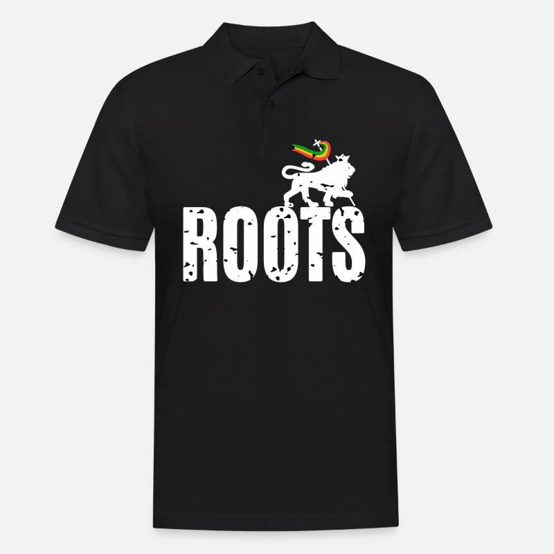 Roots Reggae - Männer Poloshirt - Schwarz