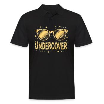 Funny Sunglasses and Undercover Speech Costume - Men's Polo Shirt - black - Front - Kai (181cm)