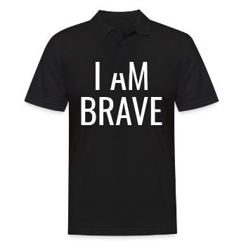 Je suis courageux - Citations positives chrétiennes - Polo Homme - noir - Devant - Kai (181cm)