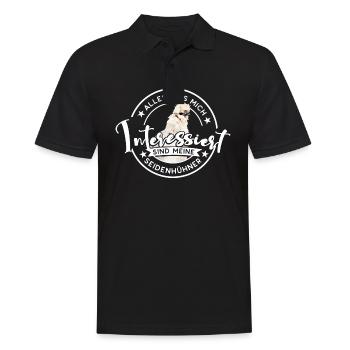 Meine Seidenhühner Seidenhuhn Züchter Geschenk - Männer Poloshirt - Schwarz - Vorne - Kai (181cm)