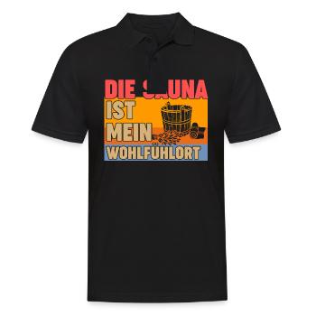 Wellness Saunagänger Saunieren Saunierer Sauna - Männer Poloshirt - Schwarz - Vorne - Kai (181cm)