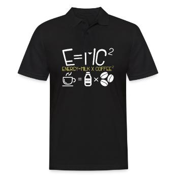 Café & Physique: Energie = Lait + Café Carré - Polo Homme - noir - Devant - Kai (181cm)
