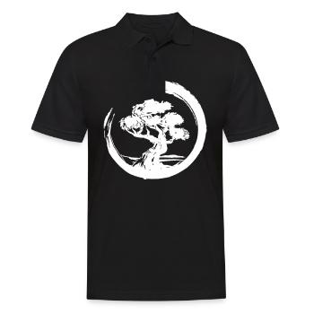 Horizont mit vintage Bonsai - Männer Poloshirt - Schwarz - Vorne - Kai (181cm)