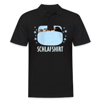Schlafshirt Schlafanzug Pyjama Vögel kuscheln - Männer Poloshirt - Schwarz - Vorne - Kai (181cm)
