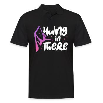 Hang in there - Männer Poloshirt - Schwarz - Vorne - Kai (181cm)