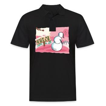 Bonhomme de neige froid comme des boules Noël drôle Noël - Polo Homme - noir - Devant - Kai (181cm)