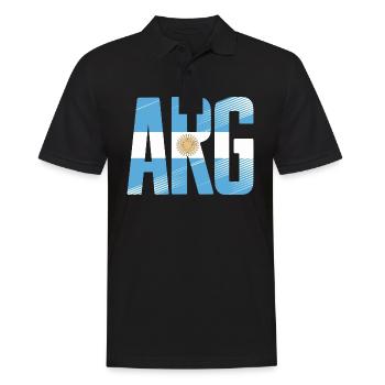 Argentinien - Männer Poloshirt - Schwarz - Vorne - Kai (181cm)