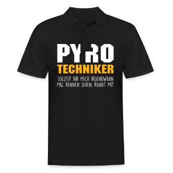 Pyrotechniker Pyro Pyrotechnik Feuerwerk Geschenk - Männer Poloshirt - Schwarz - Vorne - Kai (181cm)