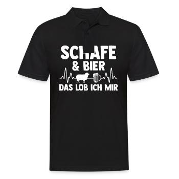 Landwirt Schäfer Bier Bauernhof Schafe - Männer Poloshirt - Schwarz - Vorne - Kai (181cm)