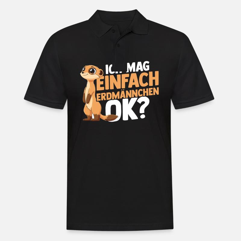 Erdmännchen - Männer Poloshirt - Schwarz