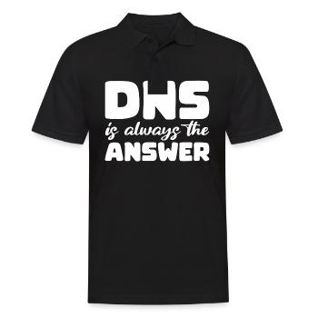DNS is always the answer - Männer Poloshirt - Schwarz - Vorne - Kai (181cm)