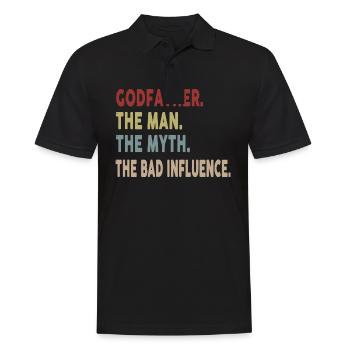 Godfather The Man The Myth The Bad Influence - Männer Poloshirt - Schwarz - Vorne - Kai (181cm)