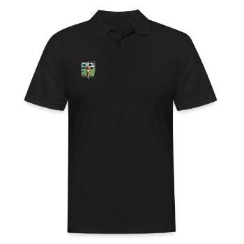 Rentner im Urlaub - Männer Poloshirt - Schwarz - Vorne - Kai (181cm)