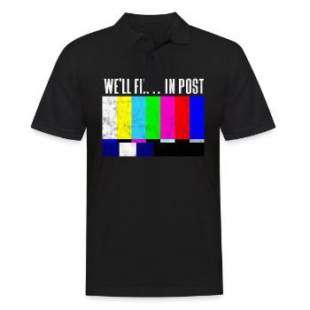 We'll fix it in post - Men's Polo Shirt - black - Front - Kai (181cm)