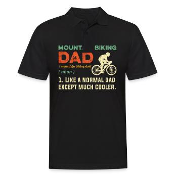 Mountain Biking Dad T Shirt Retro Mountain Biker D - Men's Polo Shirt - black - Front - Kai (181cm)