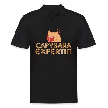Capybara Expertin Wasserschwein Mädchen Geschenk - Männer Poloshirt - Schwarz - Vorne - Kai (181cm)
