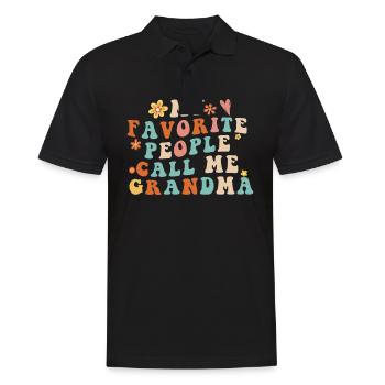 Mes gens préférés m’appellent Grand-mère Fête des mères - Polo Homme - noir - Devant - Kai (181cm)