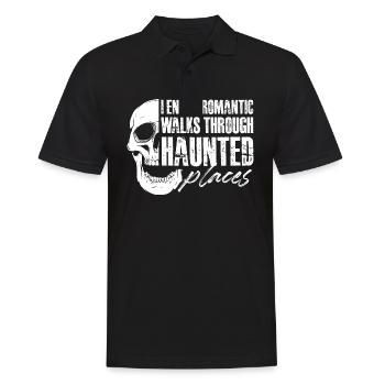I enjoy romantic walks through haunted places - Men's Polo Shirt - black - Front - Kai (181cm)