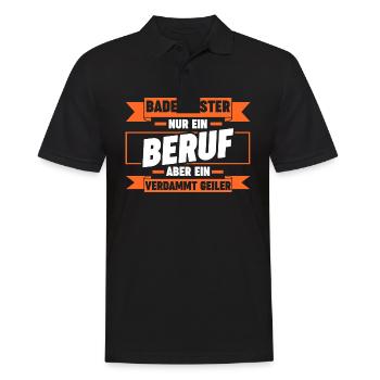 Rettungsschwimmer Bademeister - Männer Poloshirt - Schwarz - Vorne - Kai (181cm)