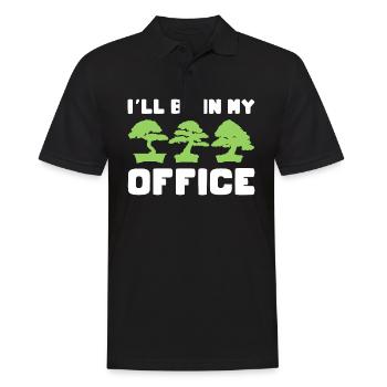 Drôle Ill Be In My Office - Miniature de plante de bureau - Polo Homme - noir - Devant - Kai (181cm)
