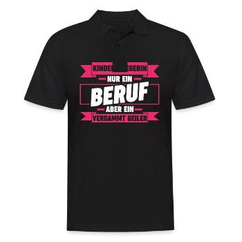 Erzieherin Kindergärtnerin Kinderpflegerin - Männer Poloshirt - Schwarz - Vorne - Kai (181cm)