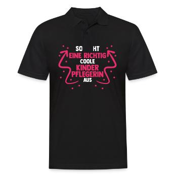 Erzieherin Kindergärtnerin Kinderpflegerin - Männer Poloshirt - Schwarz - Vorne - Kai (181cm)
