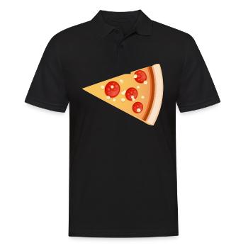 Pizza kid Pizza slice - Men's Polo Shirt - black - Front - Kai (181cm)