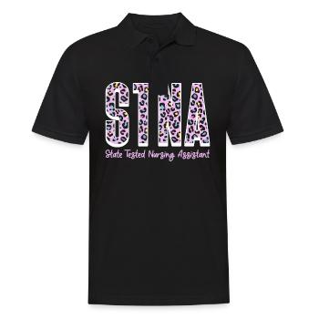 STNA State Tested Nursing Assistant - Männer Poloshirt - Schwarz - Vorne - Kai (181cm)