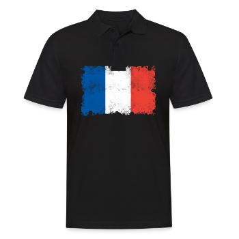 Frankreich flagge, Frankreich, Frankreichfahne - Männer Poloshirt - Schwarz - Vorne - Kai (181cm)