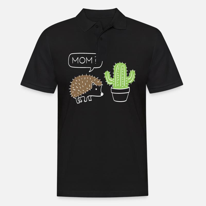 lustiger Kaktus mit Igel Geschenk - Männer Poloshirt - Schwarz