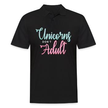 Unicorns don't grow up - Men's Polo Shirt - black - Front - Kai (181cm)