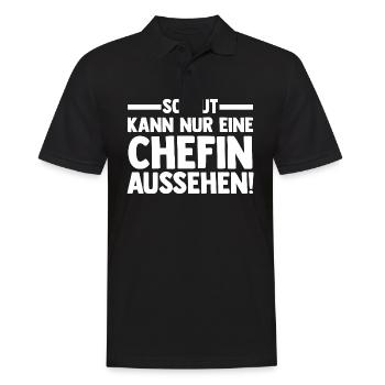 Arbeit Kollegen Büro Teamleiter Führungskraft Chef - Männer Poloshirt - Schwarz - Vorne - Kai (181cm)