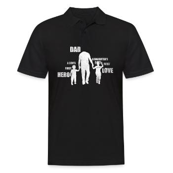 Vater und Sohn - Vater und Tochter Geschenk Papa - Männer Poloshirt - Schwarz - Vorne - Kai (181cm)