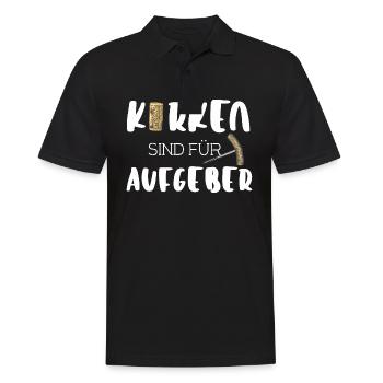 Korken sind für Aufgeber - Männer Poloshirt - Schwarz - Vorne - Kai (181cm)