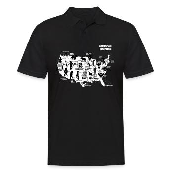Kryptid Karte der USA - Männer Poloshirt - Schwarz - Vorne - Kai (181cm)