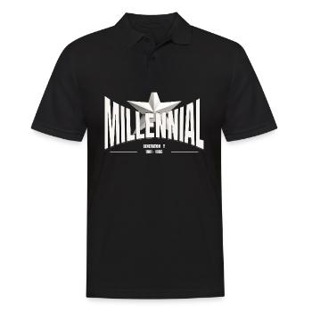Millennial Star – Generation Y - Männer Poloshirt - Schwarz - Vorne - Kai (181cm)
