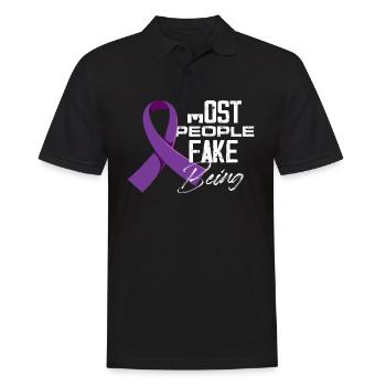 Most people fake being sick Fibromyalgia - Men's Polo Shirt - black - Front - Kai (181cm)